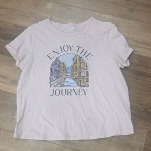 Old Navy Blush Graphic Tee - Cityscape Design